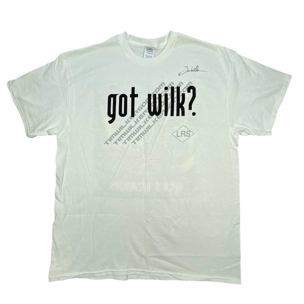 SIGNED Tim Wilkerson NHRA Drag Racing Graphic Delta White T-Shirt Men XL